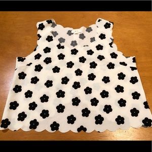 Mine Floral Blouse Black And White Womens Medium